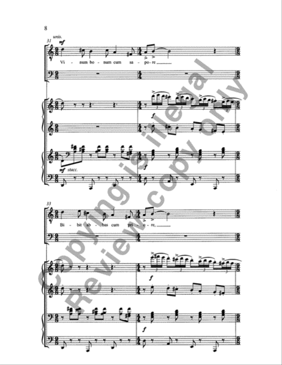 Carmina Juventutis: Drinking Song (Vinum bonum) TTBB scores gallery preview page 7
