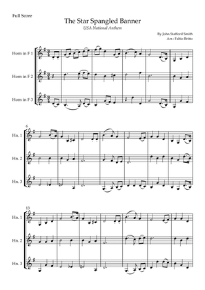 The Star Spangled Banner (USA National Anthem) for Horn in F Trio