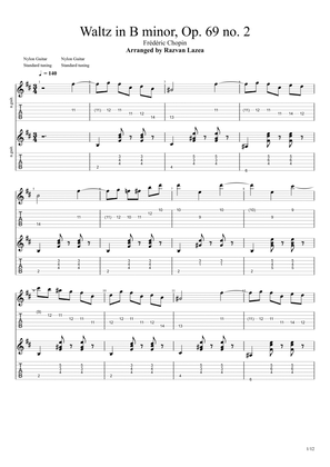 Frederic Chopin - Waltz in B minor, Op. 69 no.2 - Guitar Duet