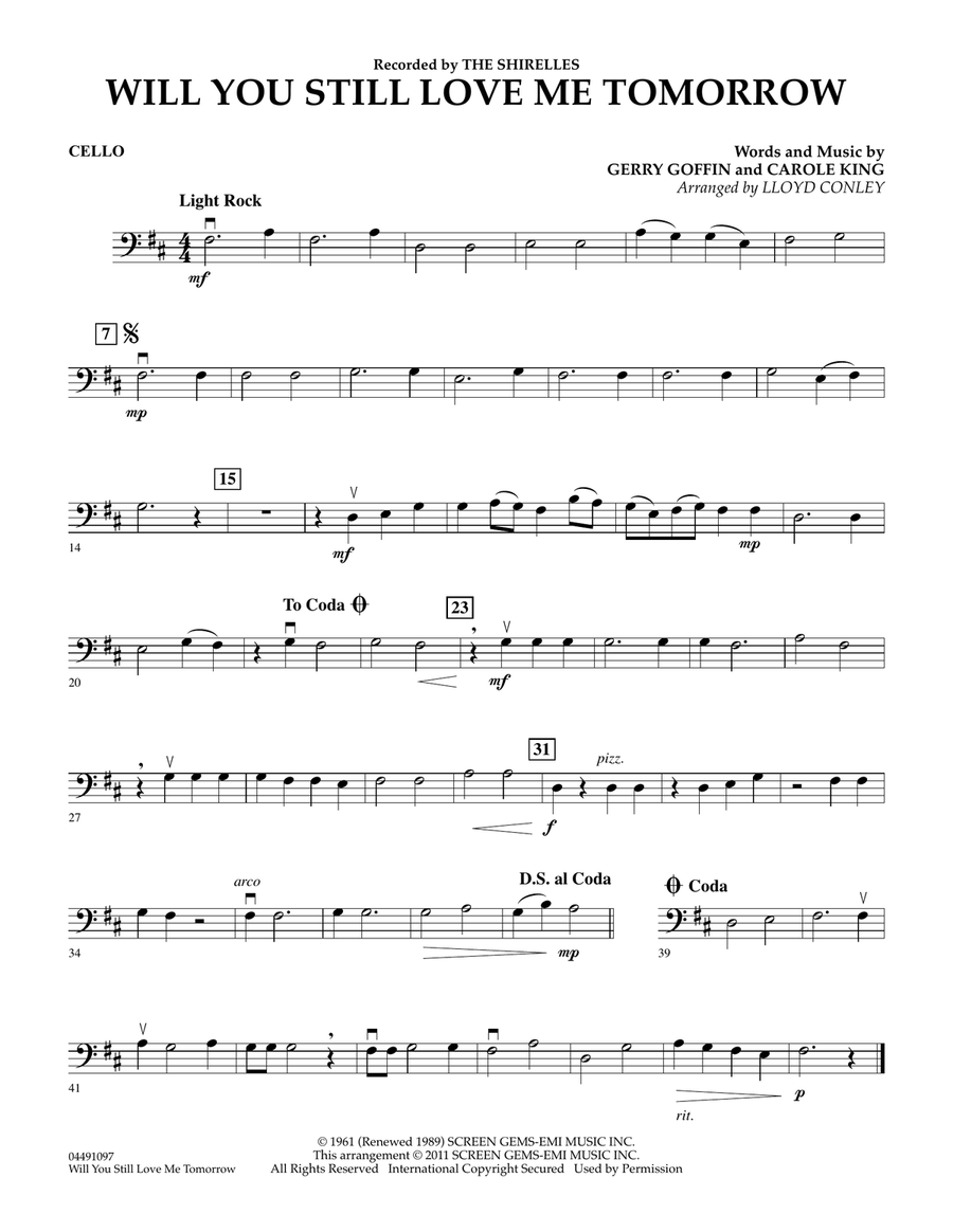 Will You Still Love Me Tomorrow - Cello Orchestra scores gallery preview page 1