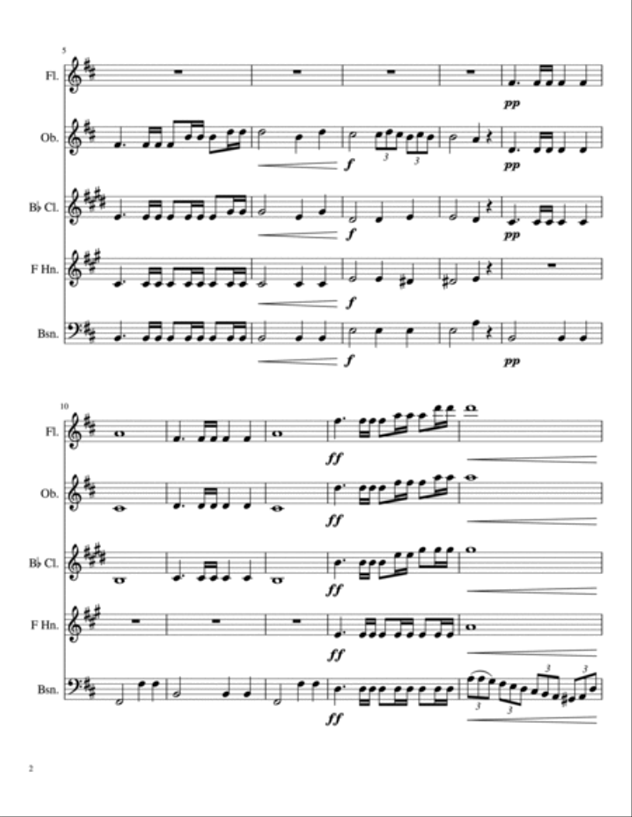Poet and Peasant Overture Woodwind Quintet scores gallery preview page 2