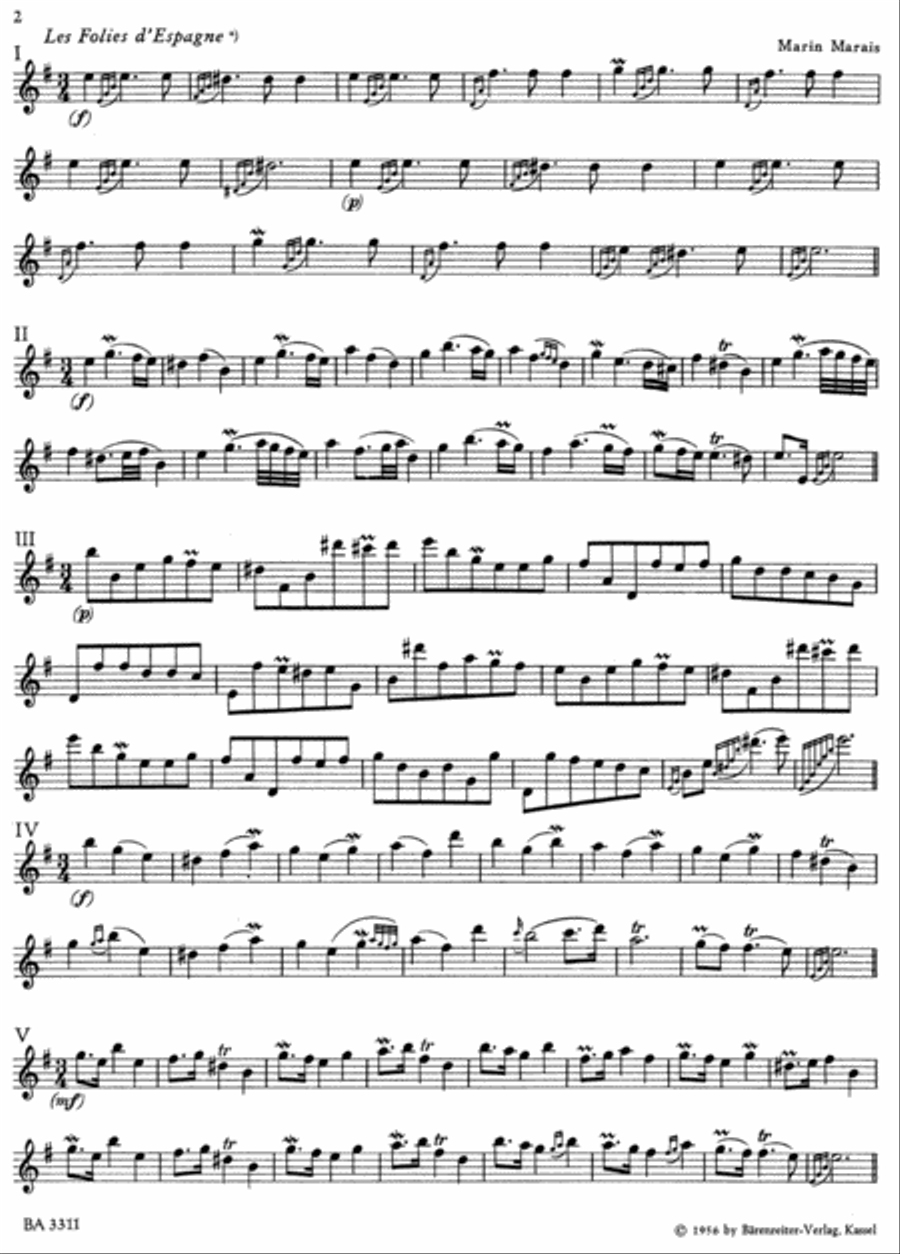 Les Folies D'Espagne Flute scores gallery preview page 2