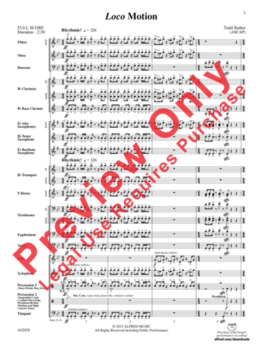 Loco Motion Concert Band scores gallery preview page 3