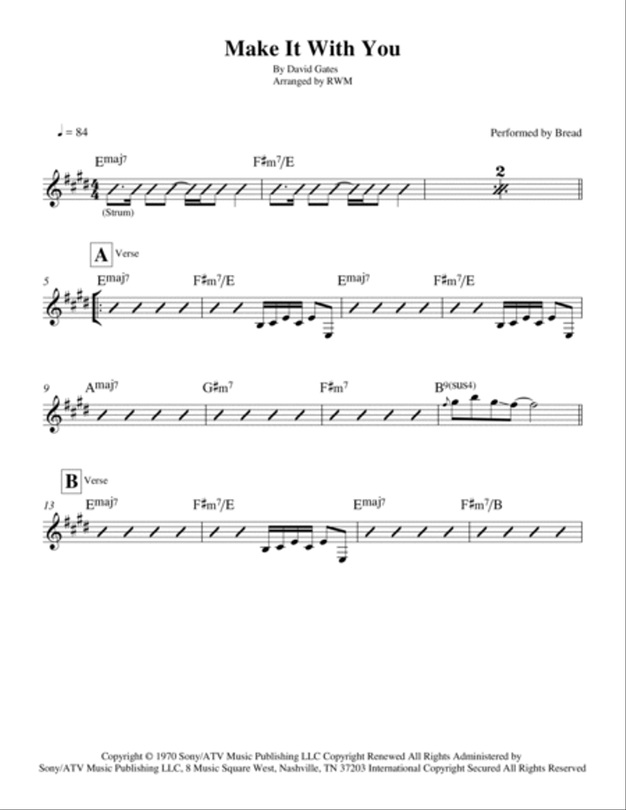 Make It With You Piano scores gallery preview page 2
