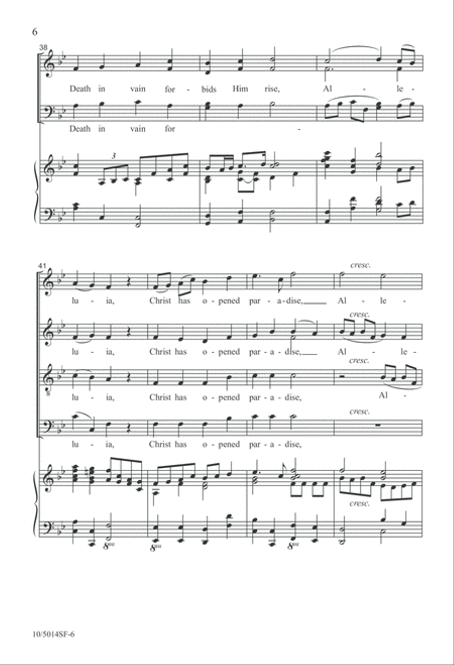 Christ the Lord is Risen Today 4-Part scores gallery preview page 6