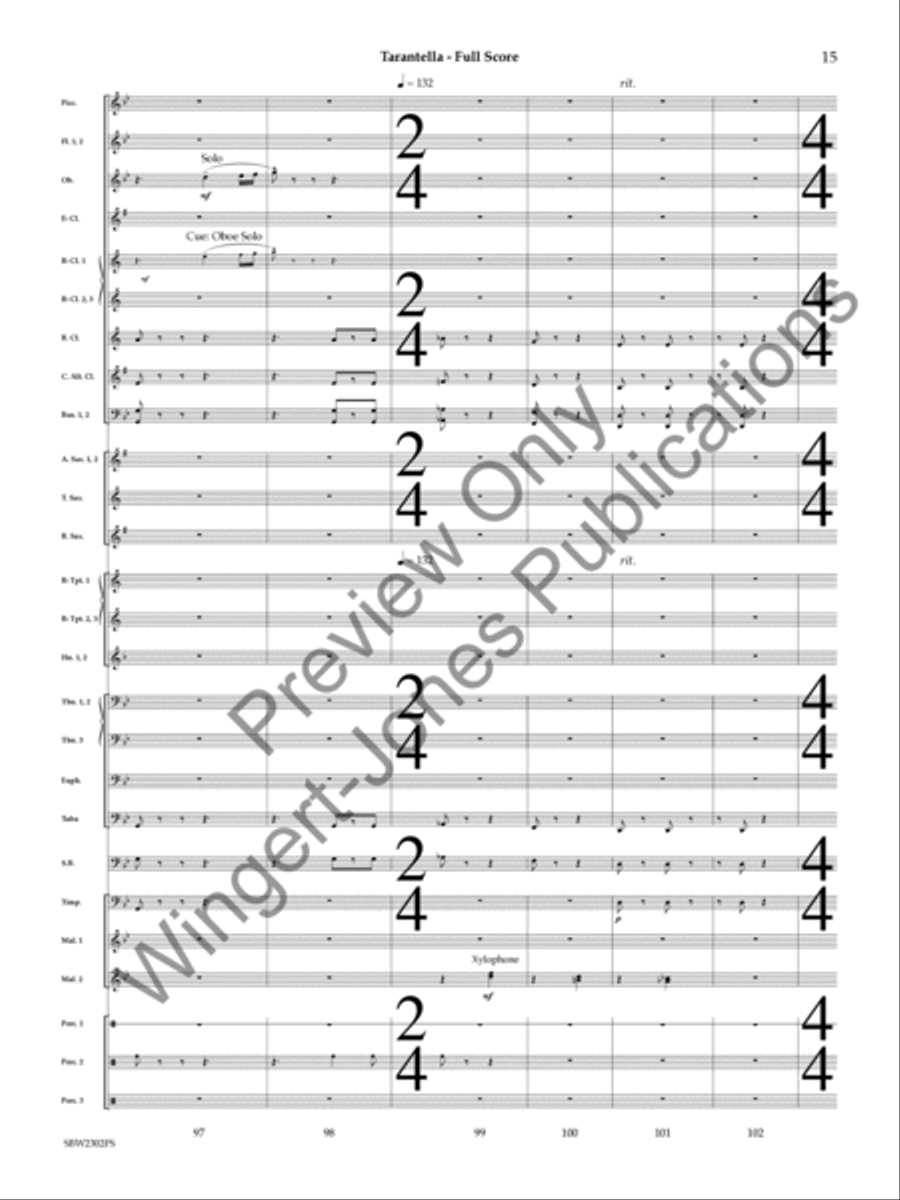 Tarantella Concert Band scores gallery preview page 16