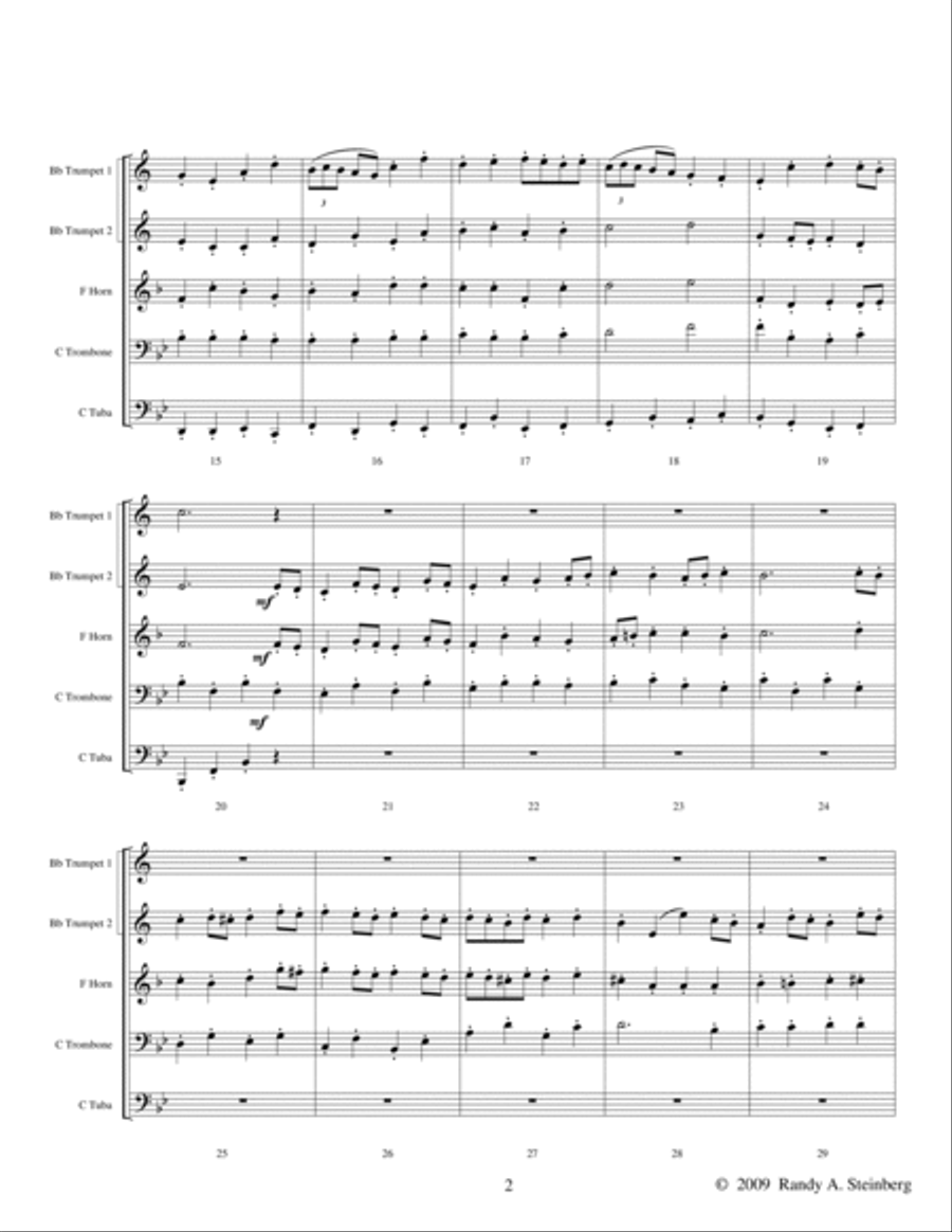 Bouree From The Music For The Royal Fireworks Brass Ensemble scores gallery preview page 5