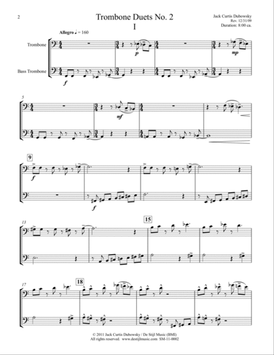 Trombone Duets No. 2 Brass Duet scores gallery preview page 2