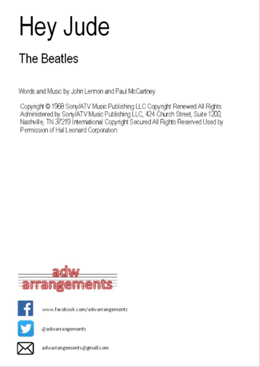 Hey Jude String Quartet scores gallery preview page 1