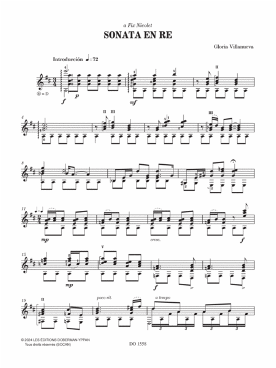 Sonata en Re Classical Guitar scores gallery preview page 3