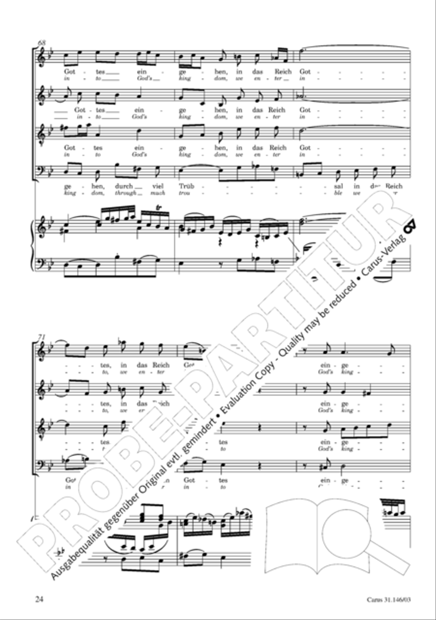 Through bitter tribulation we enter into God's kingdom (Wir mussen durch viel Trubsal in das Reich Gottes eingehen) 4-Part scores gallery preview page 25