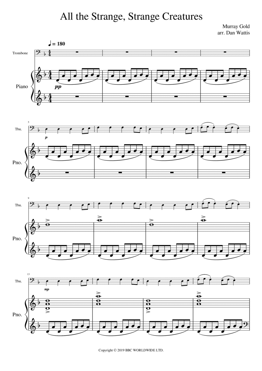 All The Strange Creatures Piano scores gallery preview page 1