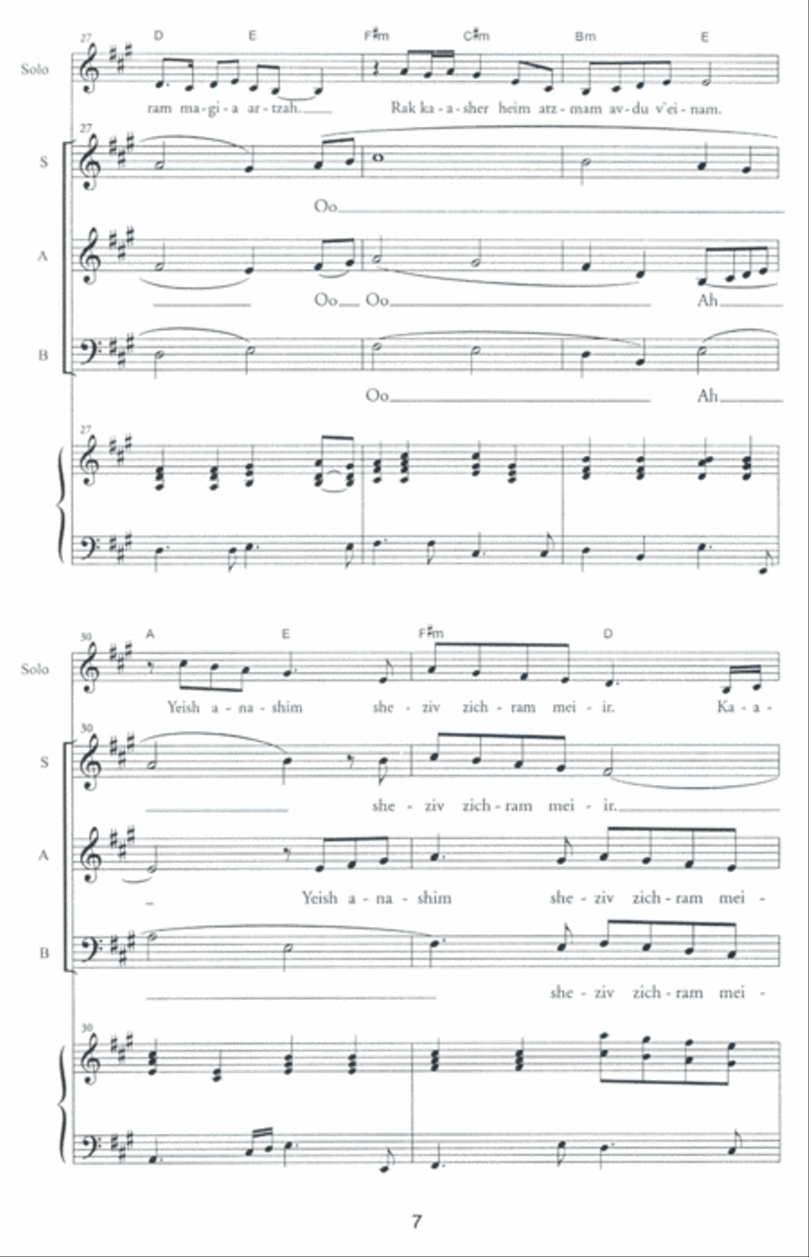Yeish Kochavim (There Are Stars) 3-Part scores gallery preview page 5