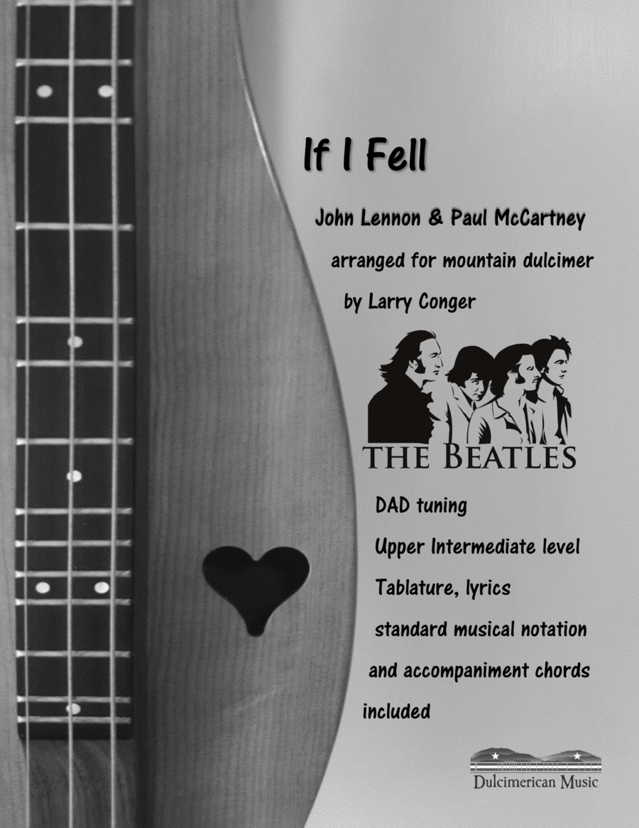 If I Fell by The Beatles Dulcimer - Digital Sheet Music