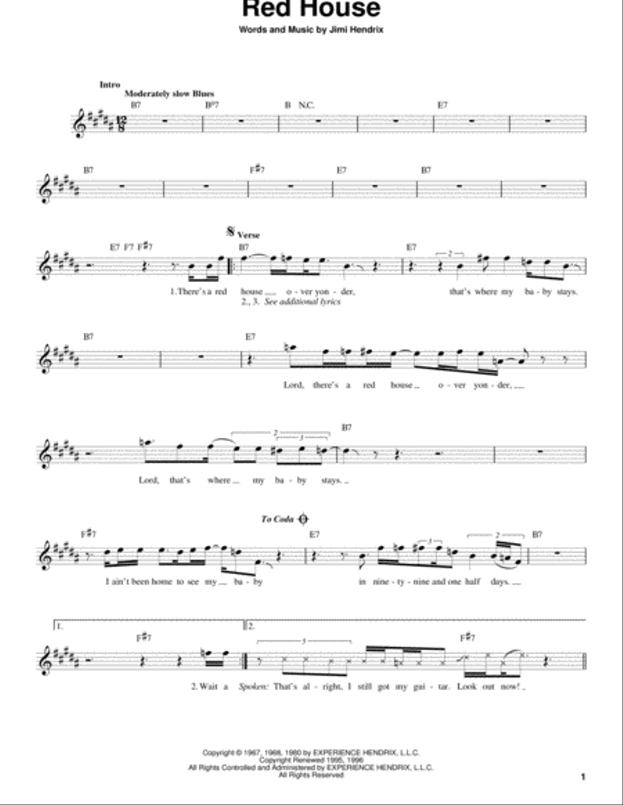 Red House Acoustic Guitar scores gallery preview page 1