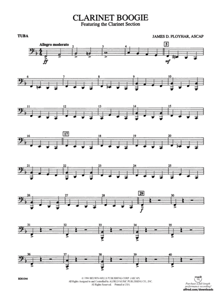 Clarinet Boogie: Tuba