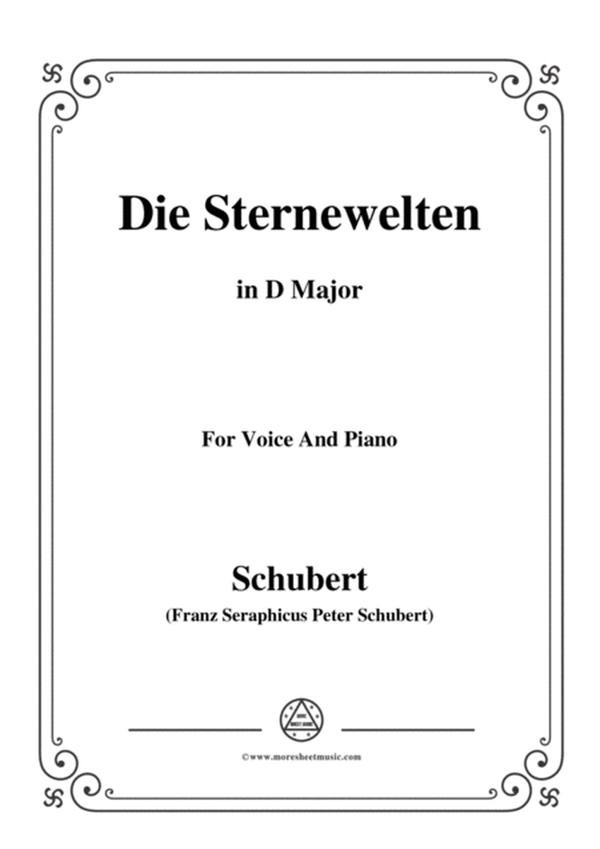 Schubert-Die Sternenwelten,in D Major,for Voice&Piano image number null