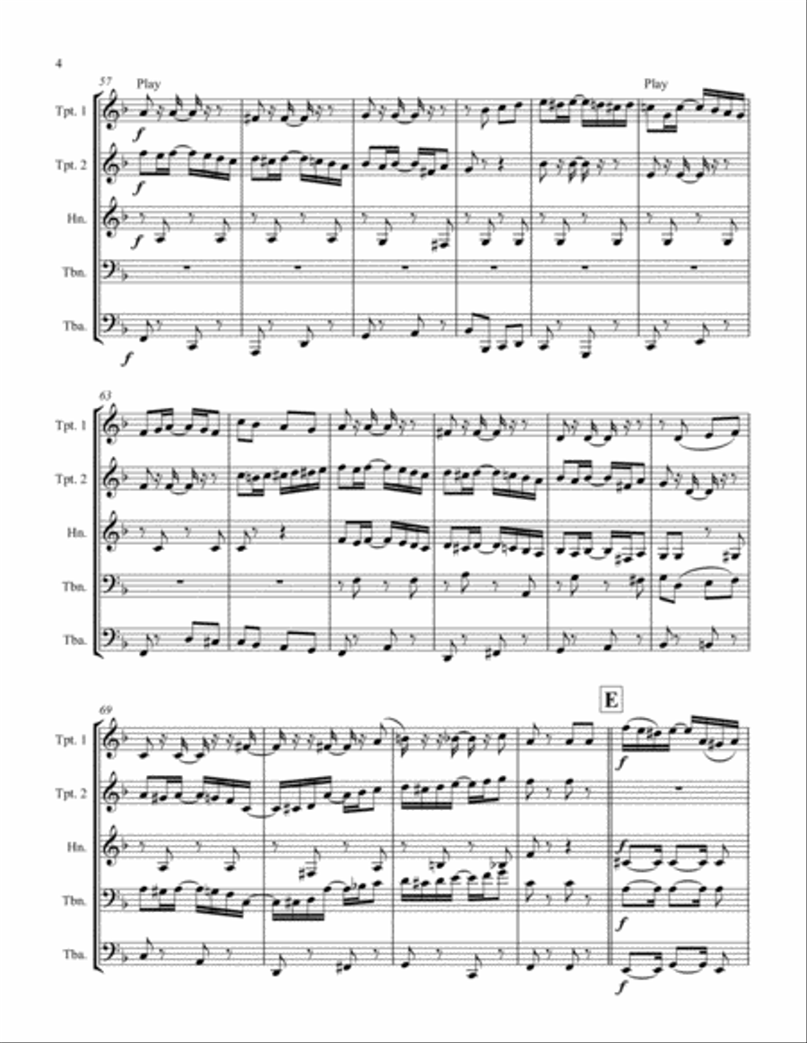 Red Pepper Two Step for brass quintet Brass Quintet scores gallery preview page 4