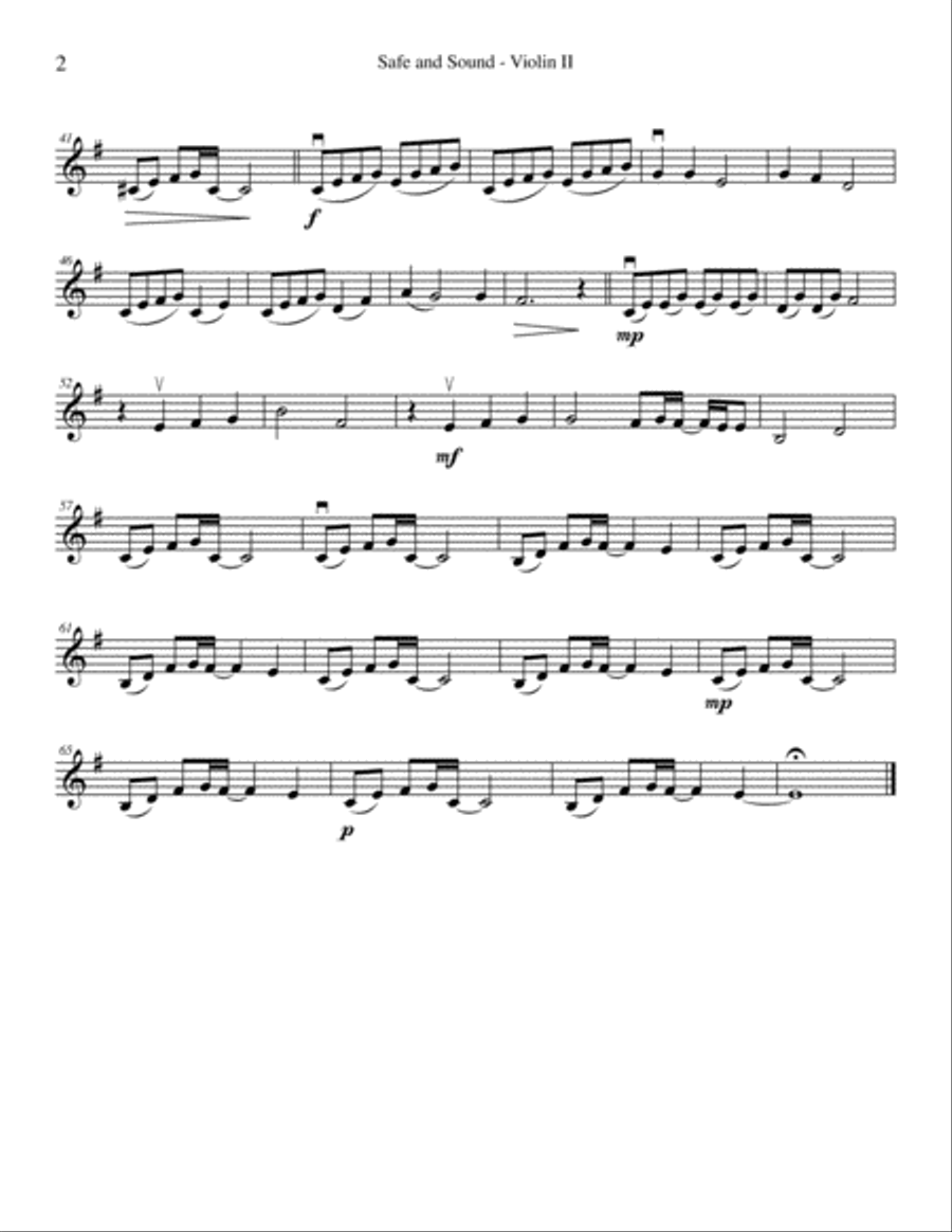 Safe And Sound String Quartet scores gallery preview page 4