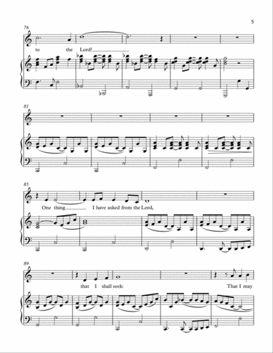 One Thing I Have Asked (Psalm 27:4-6) Medium Voice scores gallery preview page 6