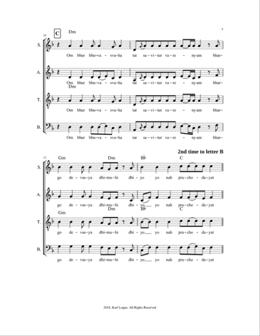 Gayatri Mantra 4-Part scores gallery preview page 3