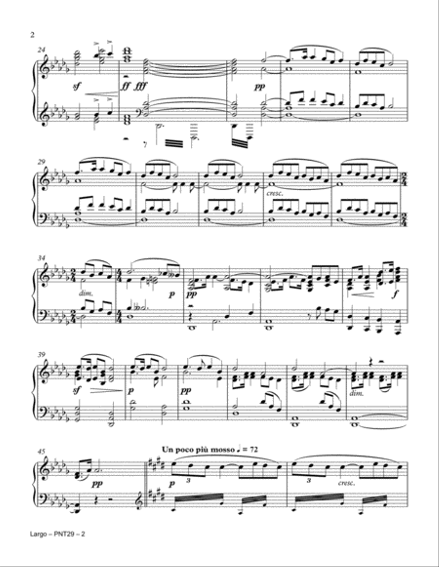 Largo from New World Symphony Largo from New World Symphony Piano Solo scores gallery preview page 2