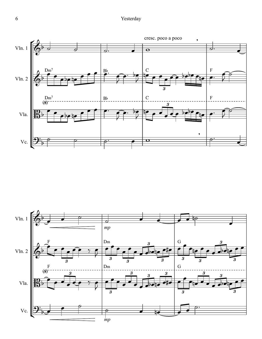 Yesterday String Trio scores gallery preview page 6