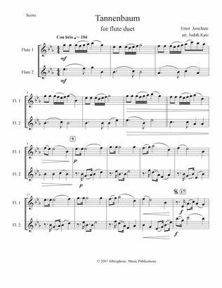Tannenbaum - for flute duet