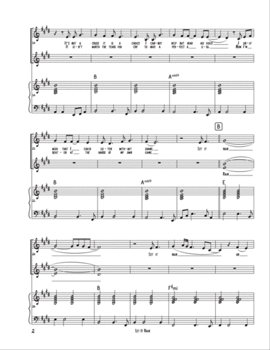 Let It Rain Piano, Vocal, Guitar scores gallery preview page 2