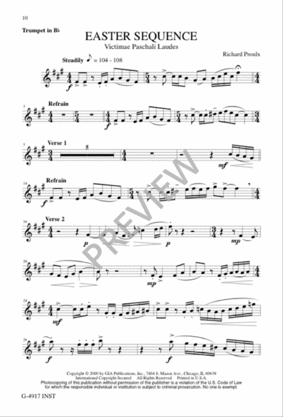 Easter Sequence 4-Part scores gallery preview page 10