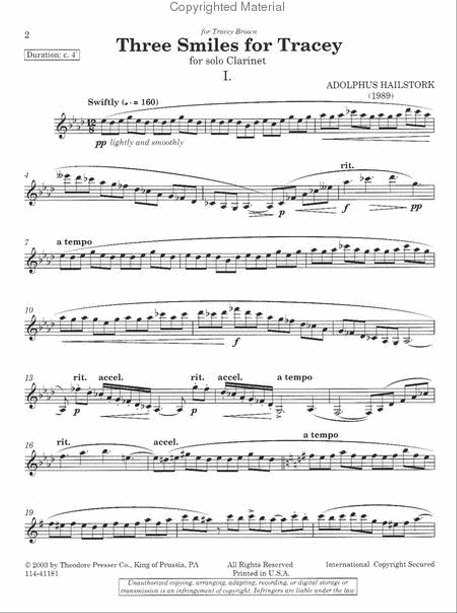 Three Smiles for Tracey Chamber Music scores gallery preview page 2
