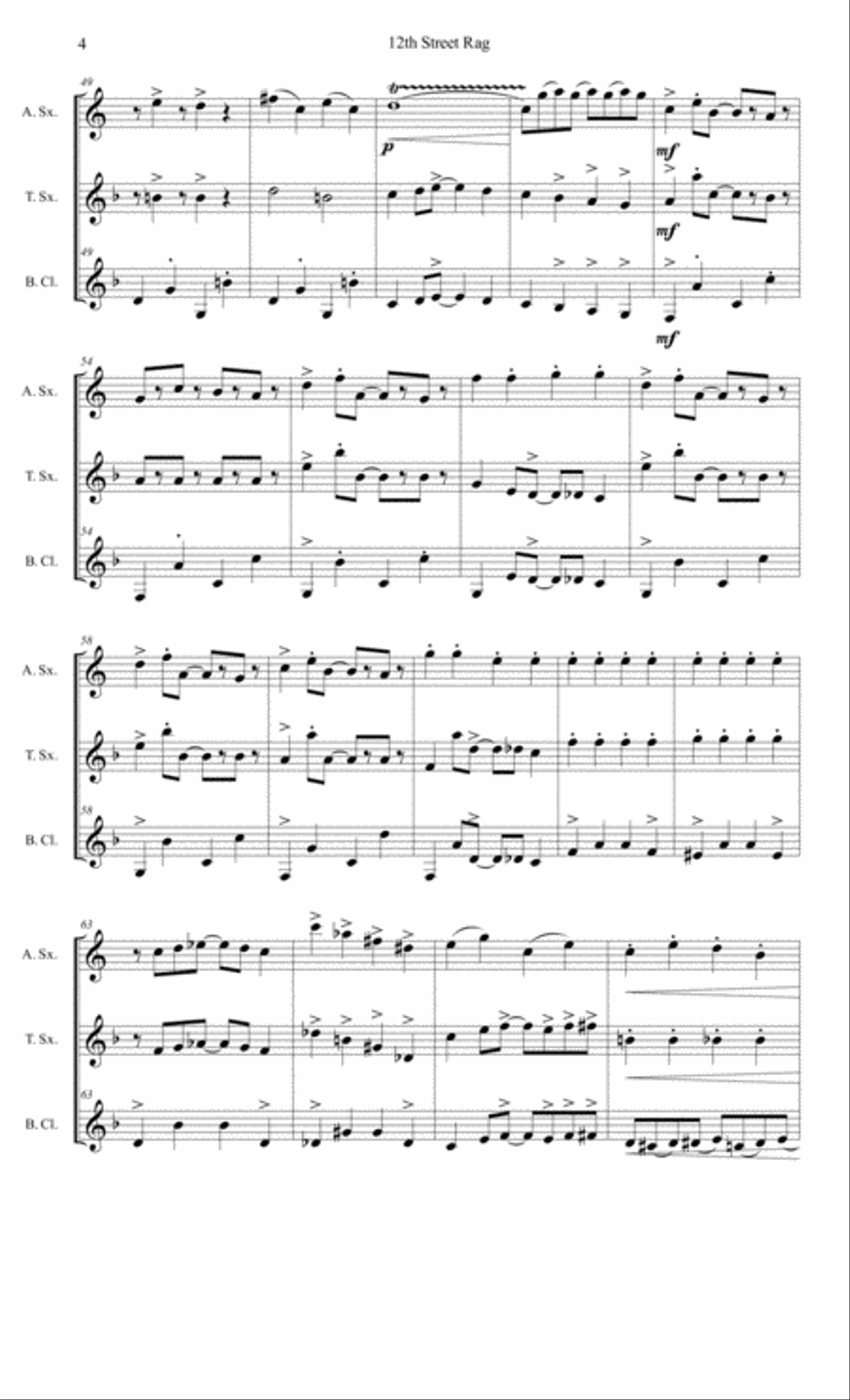 12th Street Rag Woodwind Trio scores gallery preview page 4