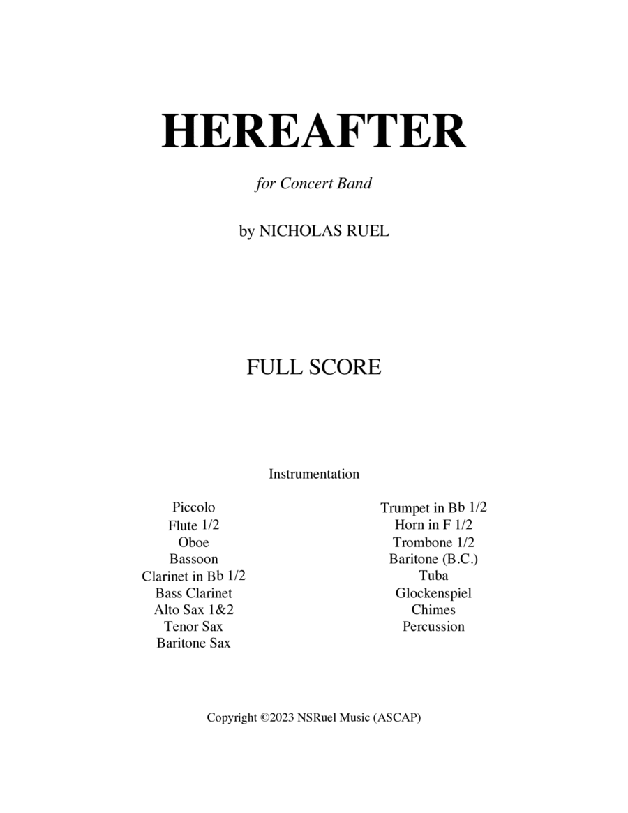 Hereafter - Concert Band Concert Band scores gallery preview page 1
