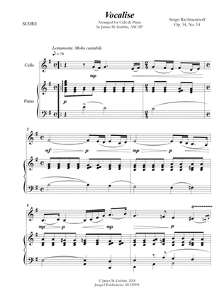 Rachmaninoff: Vocalise for Cello & Piano