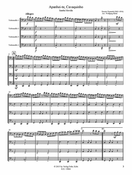 Cavaquinho -Samba Movida- (für vier Violoncelli)