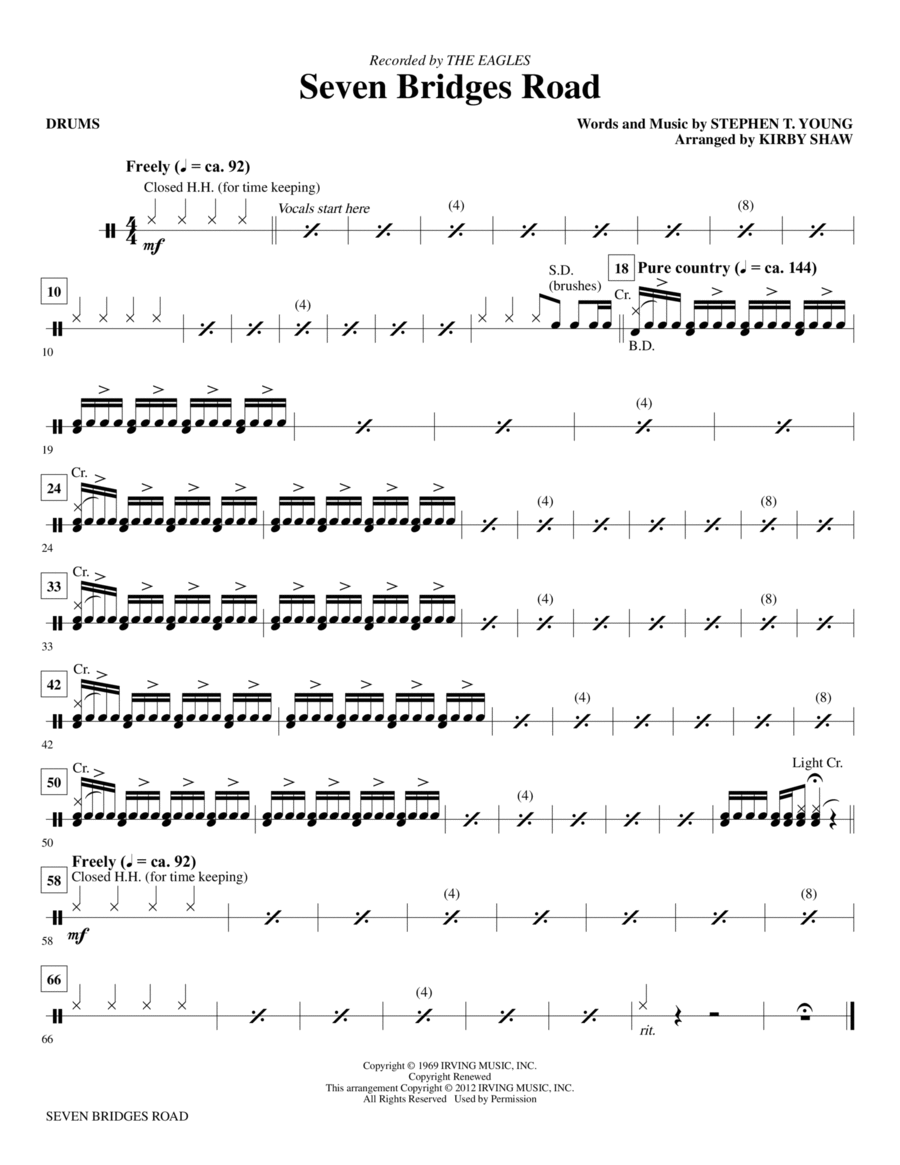 Seven Bridges Road - Drums A Cappella scores gallery preview page 1