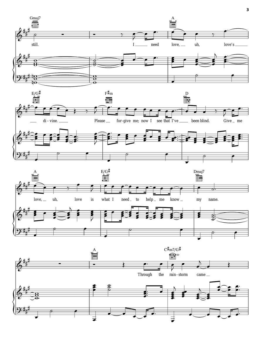 Love's Divine Piano, Vocal, Guitar scores gallery preview page 3