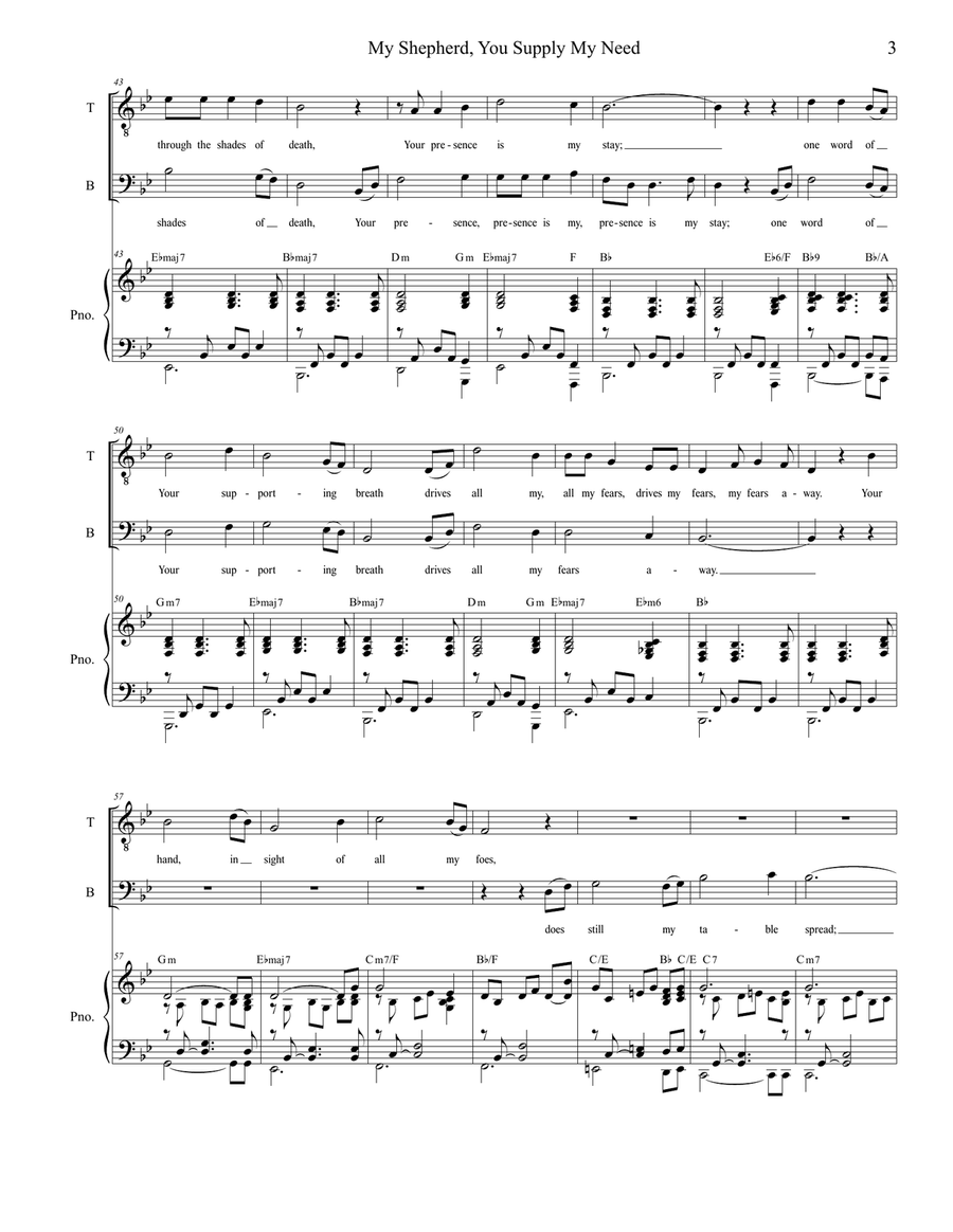 My Shepherd, You Supply My Need (Duet for Tenor and Bass Solo) Tenor Voice scores gallery preview page 3