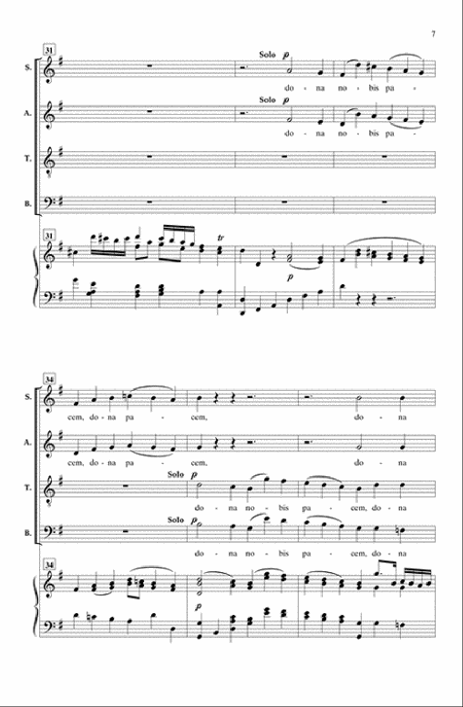 Dona Nobis Pacem - SATB 4-Part scores gallery preview page 6