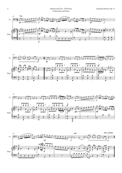 Minuet by Boccherini for Cello and Piano image number null