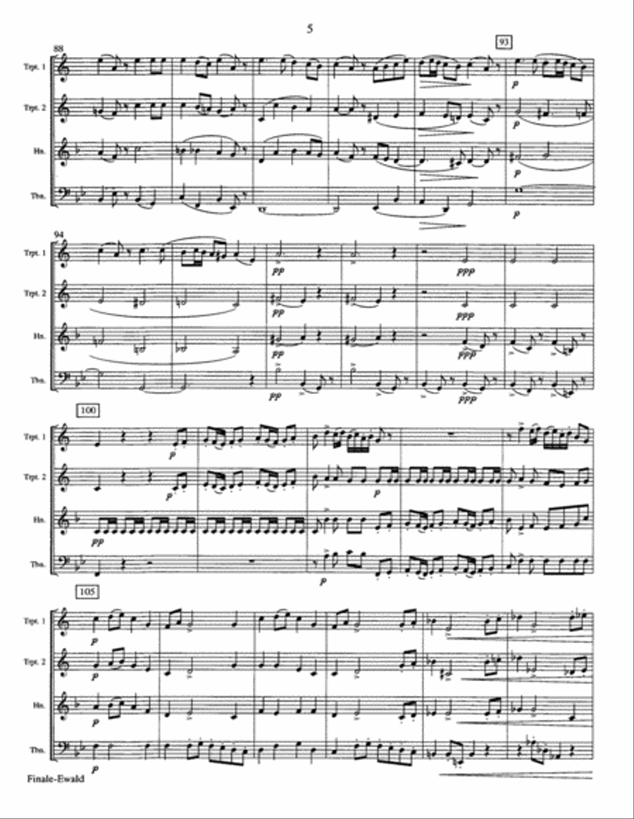 Finale from Symphony for Brass by Ewald Arranged for Brass Quartet Brass Quartet scores gallery preview page 6
