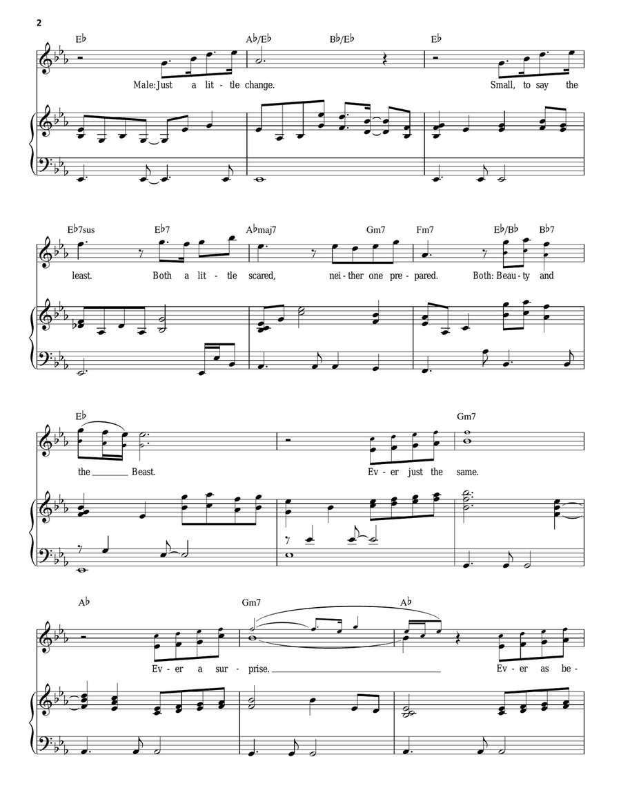 Beauty And The Beast by Alan Menken - Voice - Digital Sheet