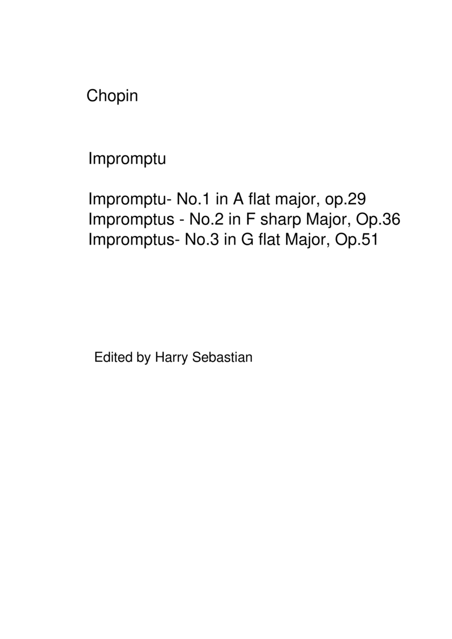chopin- Impromptu No 1 to No 3 Piano Solo scores gallery preview page 1