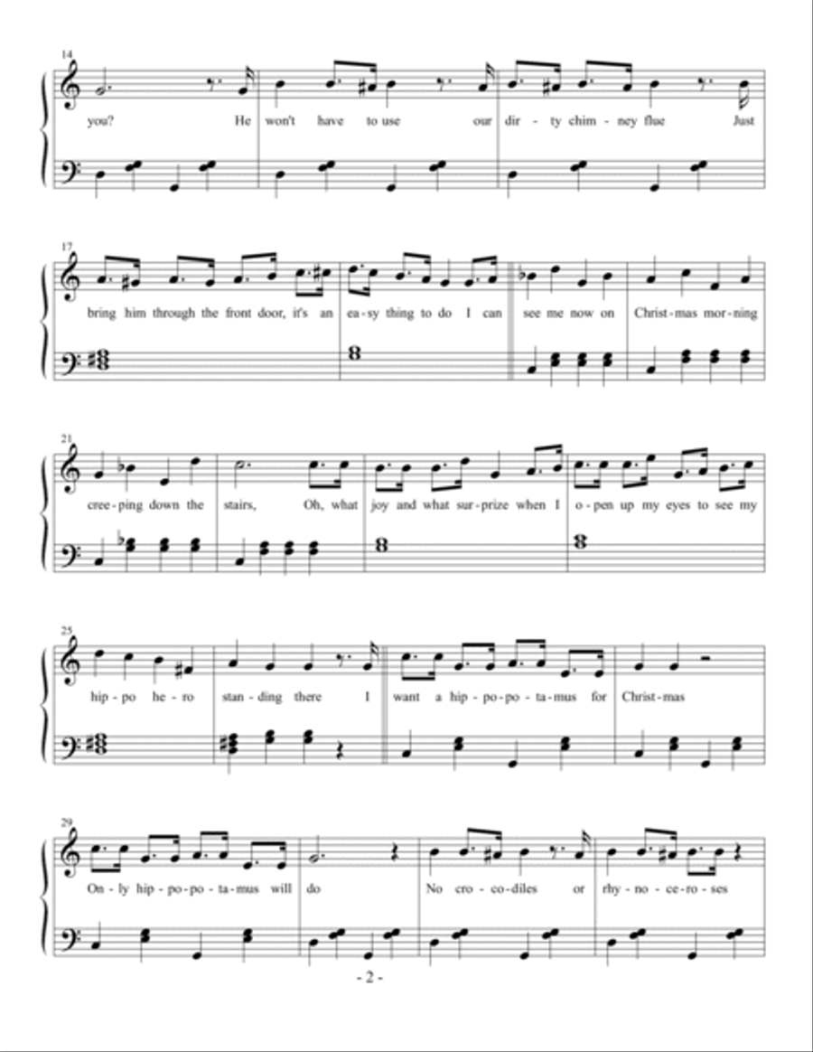 I Want A Hippopotamus For Christmas (Hippo The Hero) Voice scores gallery preview page 2