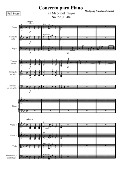 Mozart—Piano Concerto No.22 in E-flat major, K.482(Piano&Ochestra)