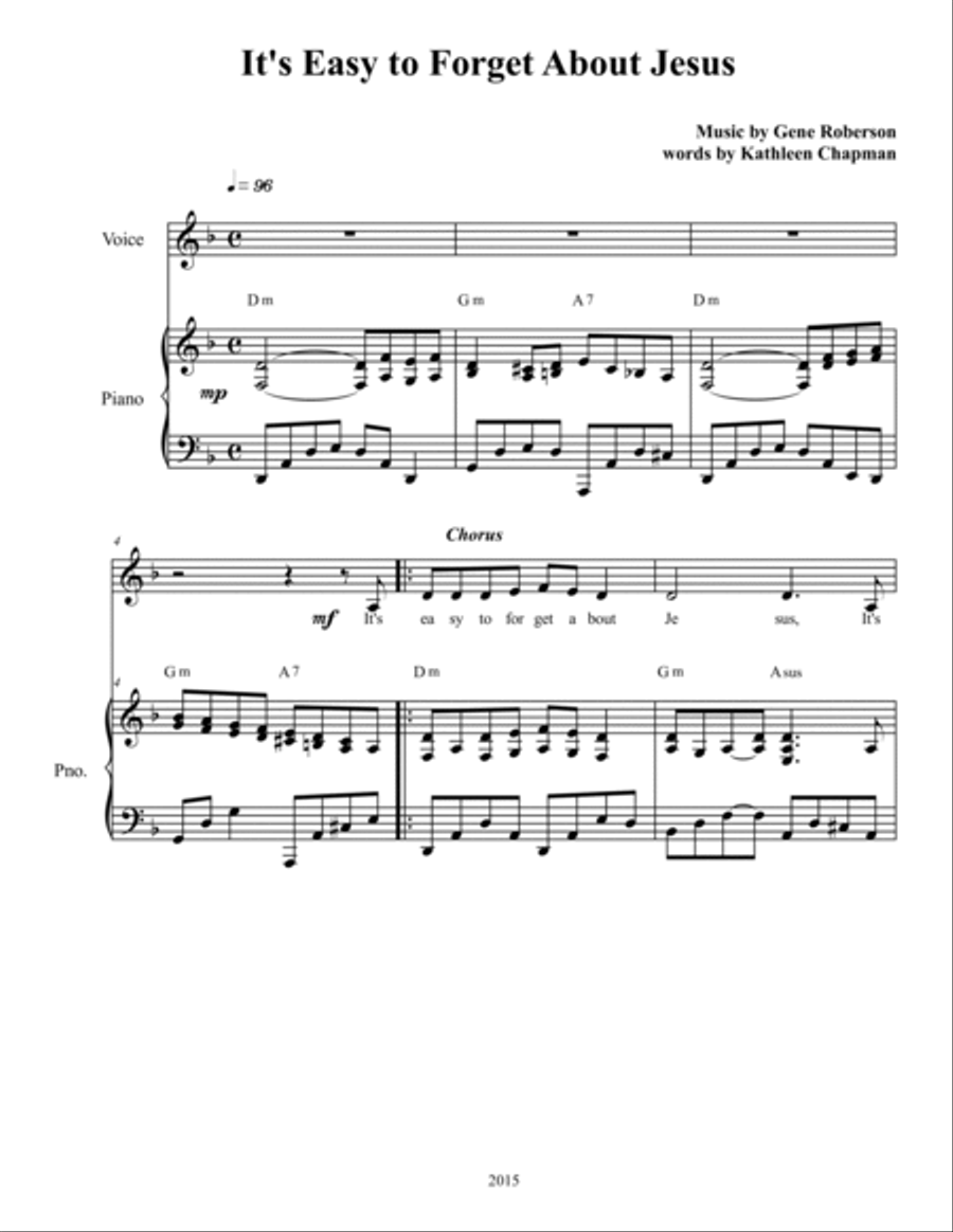 It's Easy to Forget About Jesus Lower Key SA scores gallery preview page 2