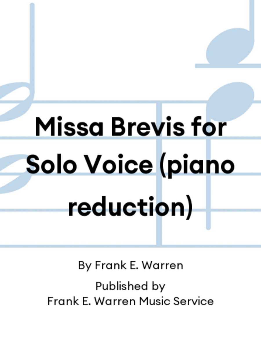 Missa Brevis for Solo Voice (piano reduction) Soprano Voice scores gallery preview page 1