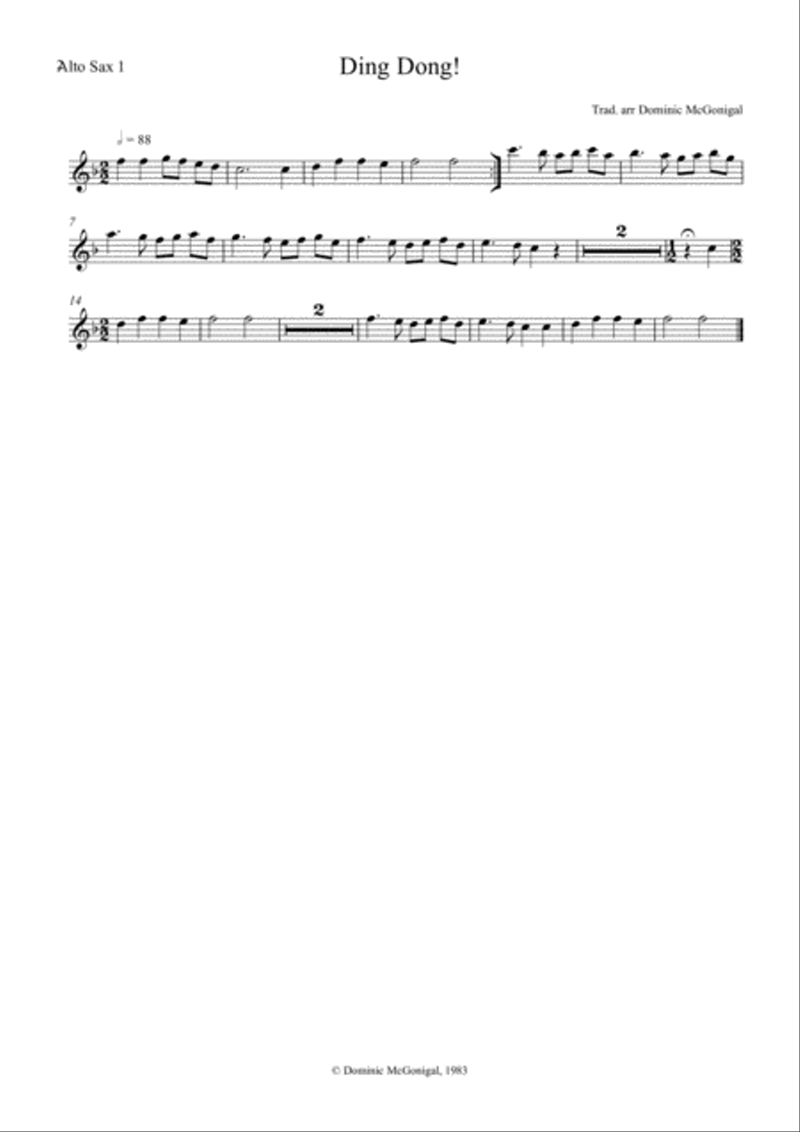 Ding Dong! (Sax Qt - AATBar) Woodwind Quartet scores gallery preview page 5
