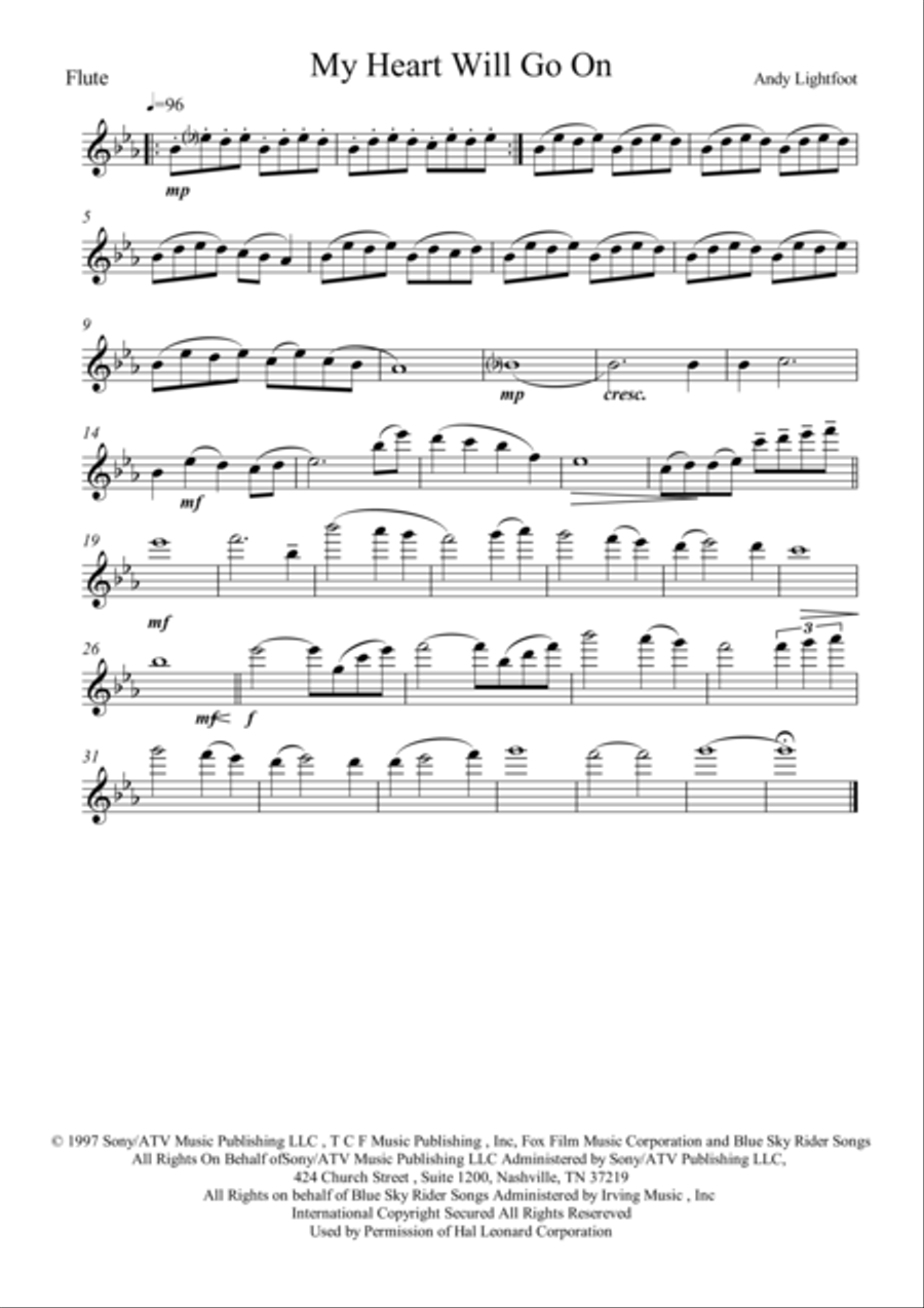 My Heart Will Go On (Love Theme from Titanic) Woodwind Quintet scores gallery preview page 3