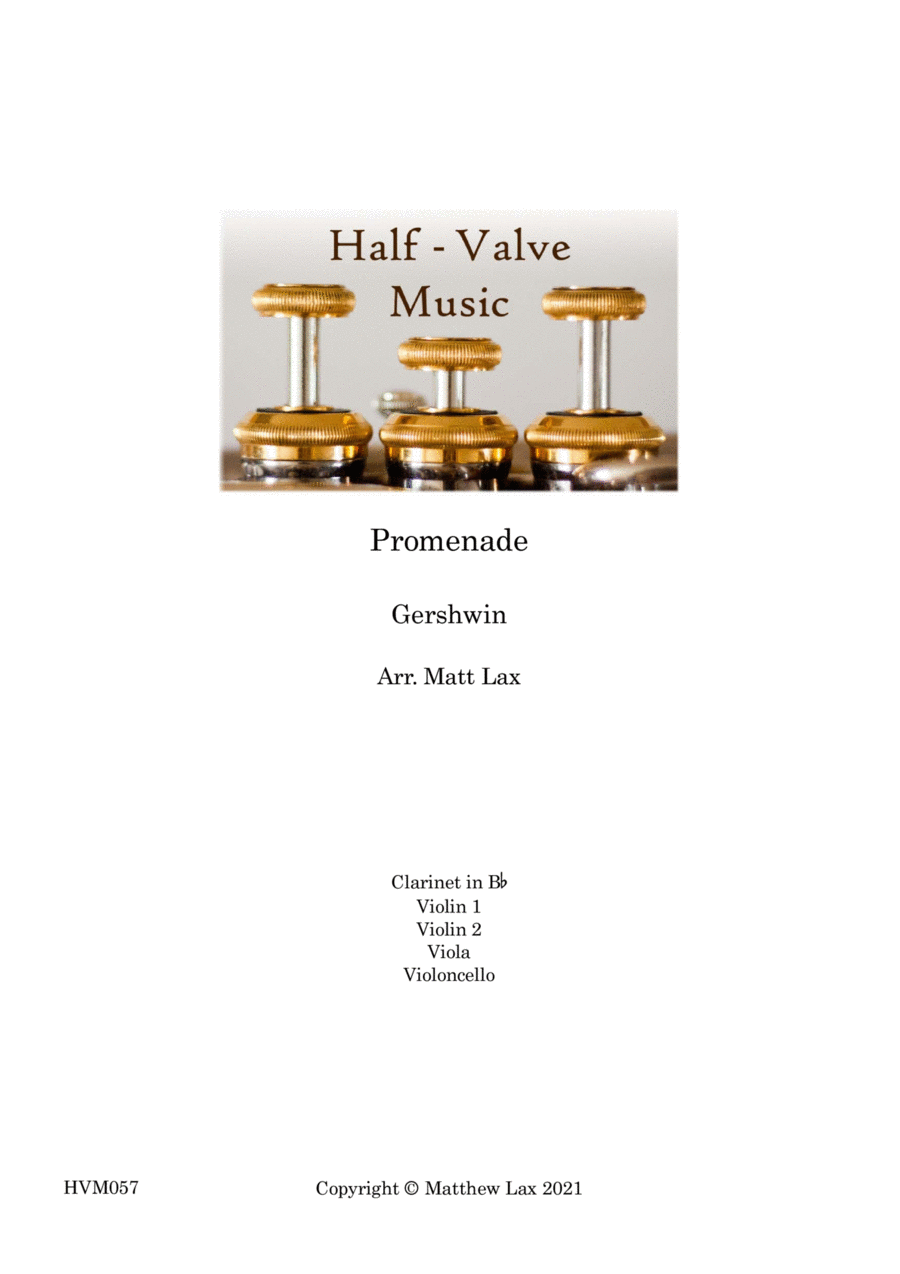 Promenade (Walking the Dog) - Clarinet Quintet Small Ensemble scores gallery preview page 1